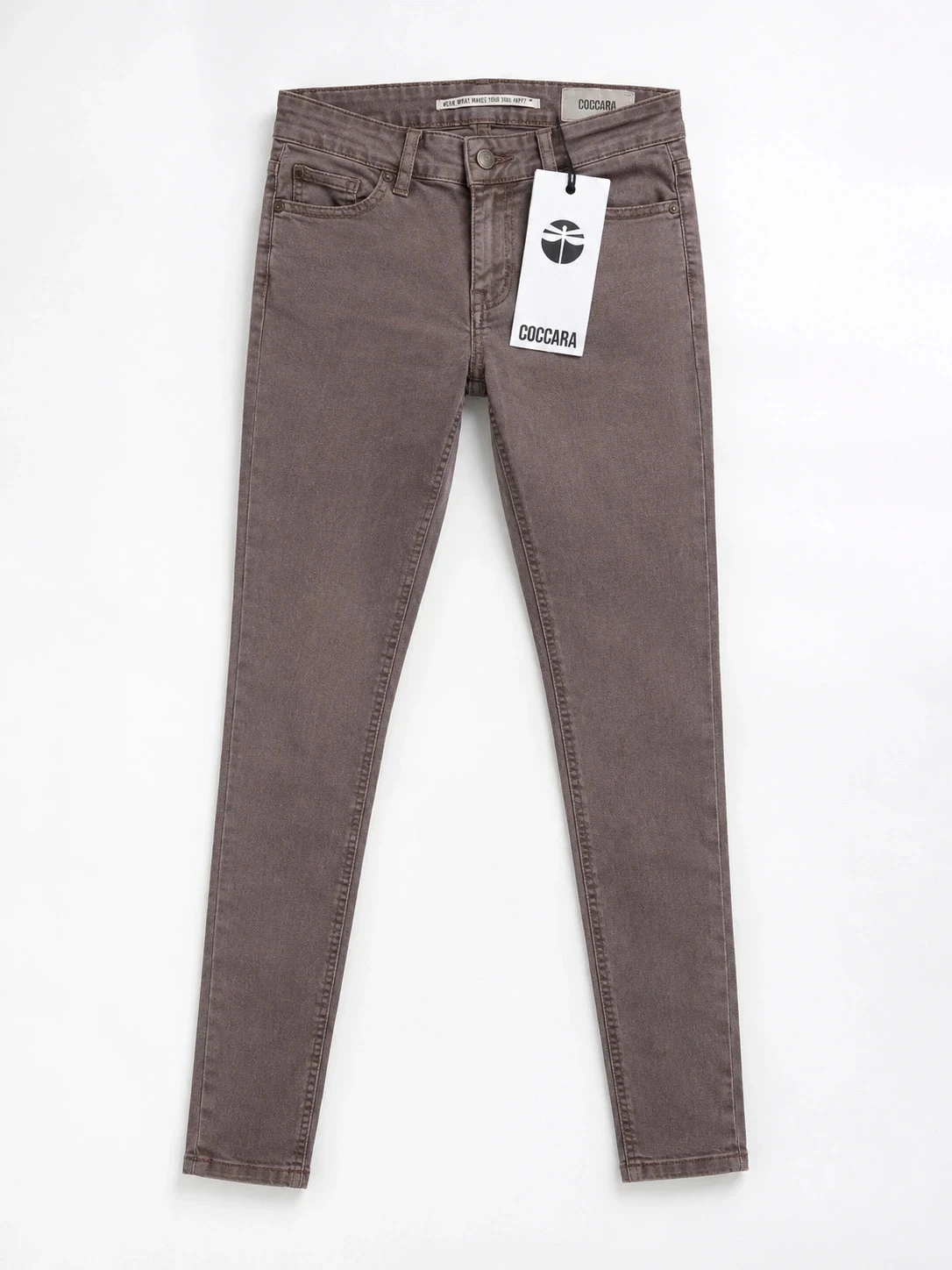 Jean slim Coccara taupe femme T28 / T38 coton élasthanne neuf avec étiquette